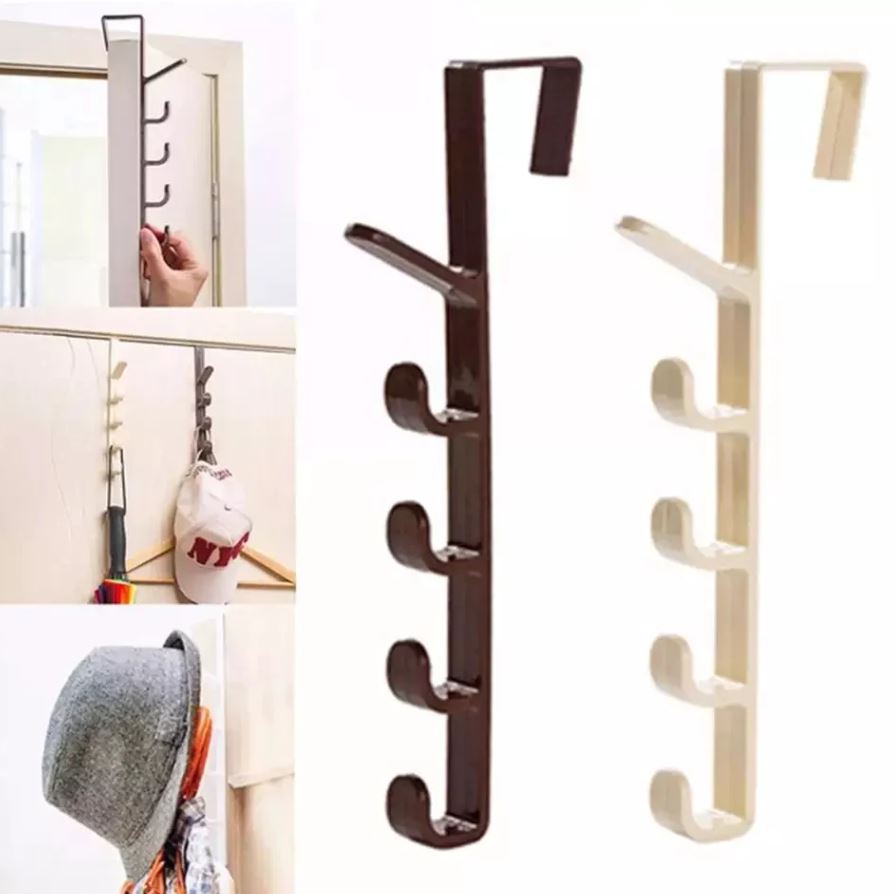 Buy 2 get 2 Free Offer Multifunctional Over the Door Hangers with 5 Hooks Portable Storage No Screw needed Easy to Use