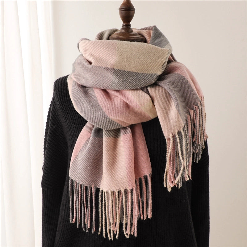 Unisex Business Basic Minimalist Tassel Imitation Cashmere Polyester Scarf