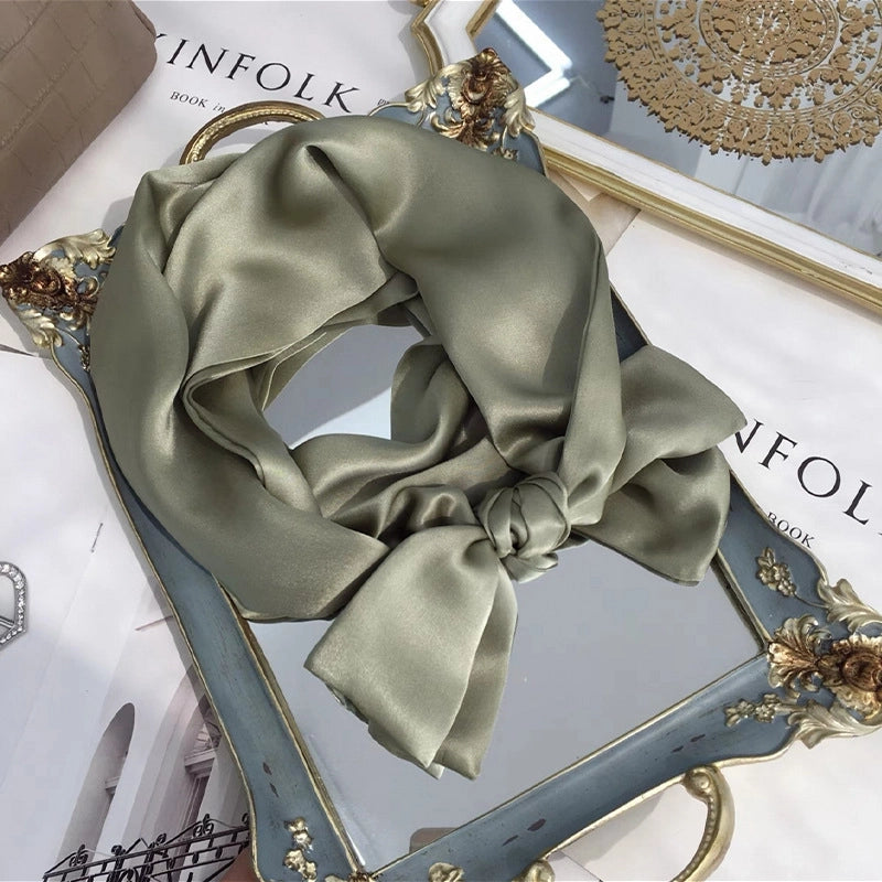 Women's Minimalist Classic Style Color Block Silk Silk Scarf