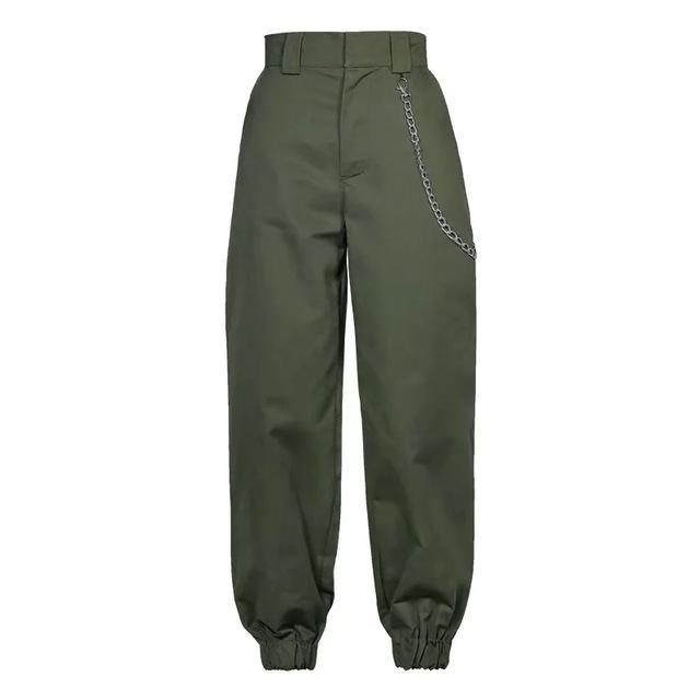 High Waisted Straight Trouser With Chain