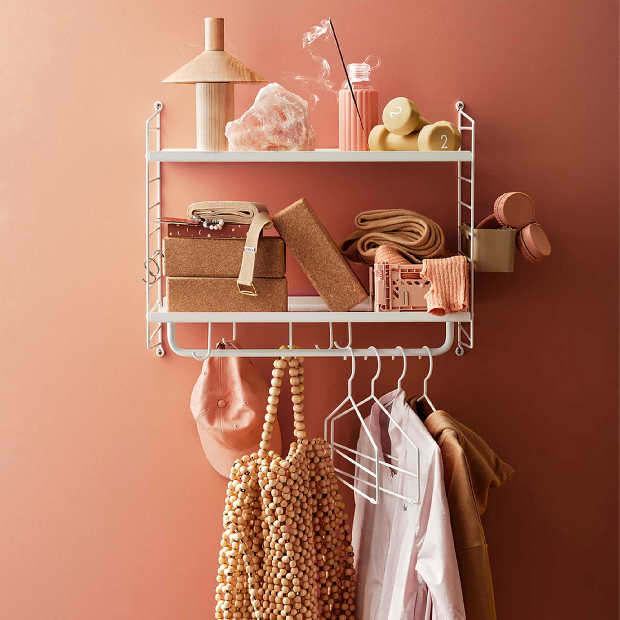 refurbished | String Hallway wall shelf. White