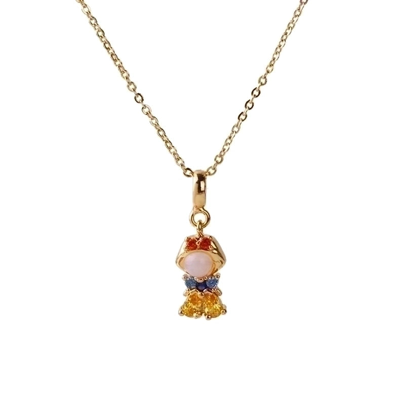 Princess Cute Human Copper Gem Crystal Zircon Pendant Necklace Necklace Pendant In Bulk