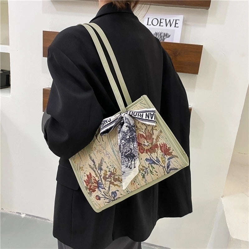 Women's Medium All Seasons Pu Leather Printing Vintage Style Square Zipper Shoulder Bag