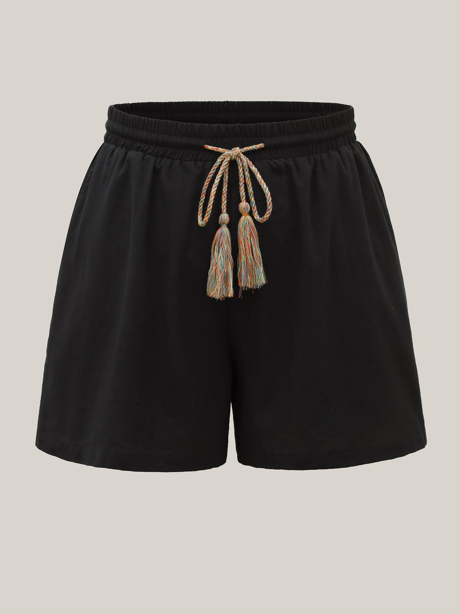 Colored Tassels Drawstring Shorts