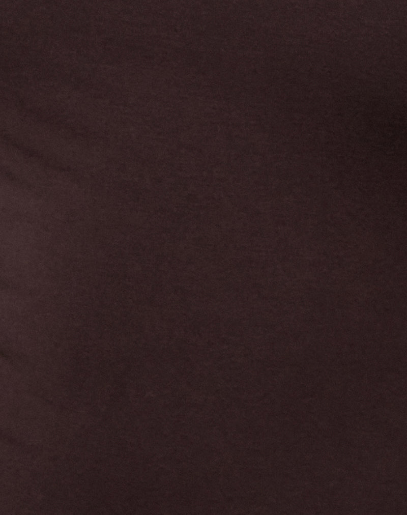Idra Asymmetric Top in Rayon Jersey Bitter Chocolate