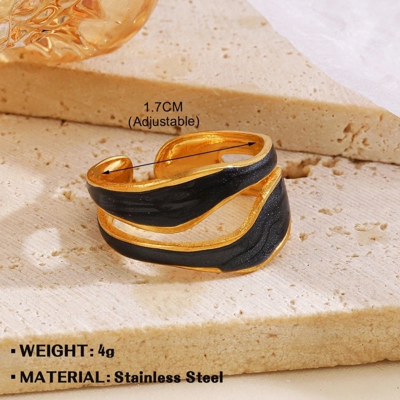 Minimalist Geometric 304 Stainless Steel Plating Open Rings