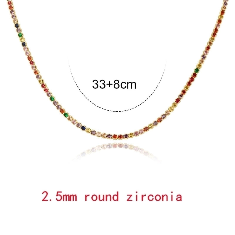 Fashion Geometric Copper Inlay Zircon Necklace 1 Piece
