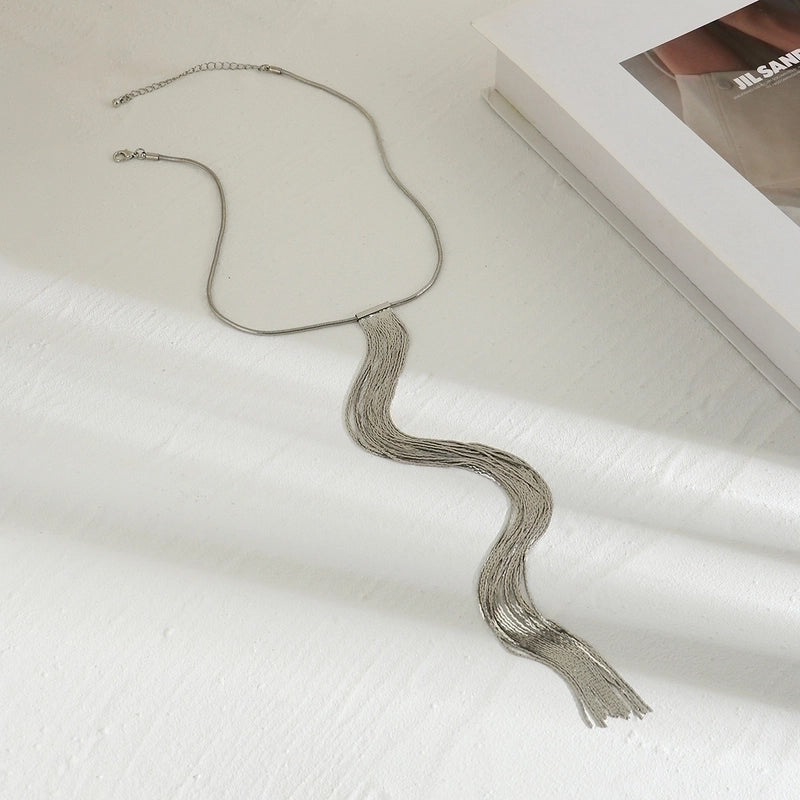 Sexy Minimalist Solid Color Copper Plating Chain Long Necklace