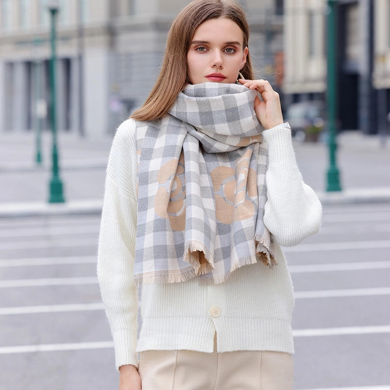 Women's Elegant Basic Streetwear Plaid Imitation Cashmere Scarf