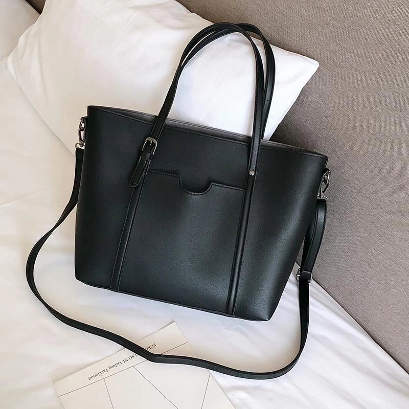 Large Pu Leather Vintage Style Tote Bag Shoulder Bag