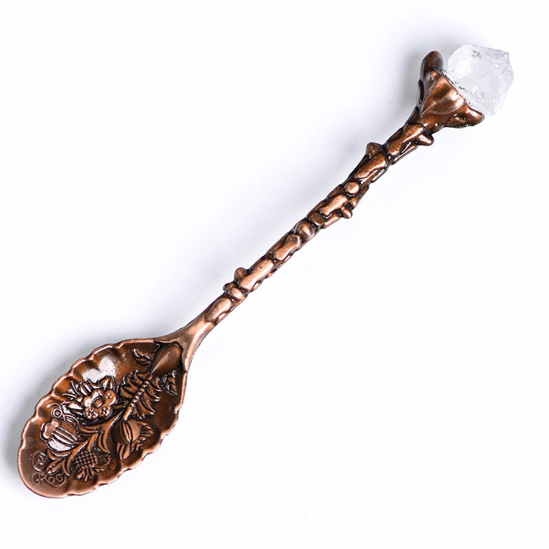 2 Pieces Elegant Lady Minimalist Geometric Crystal Spoon