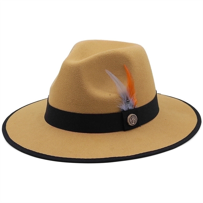Unisex Fashion Solid Color Flat Eaves Fedora Hat