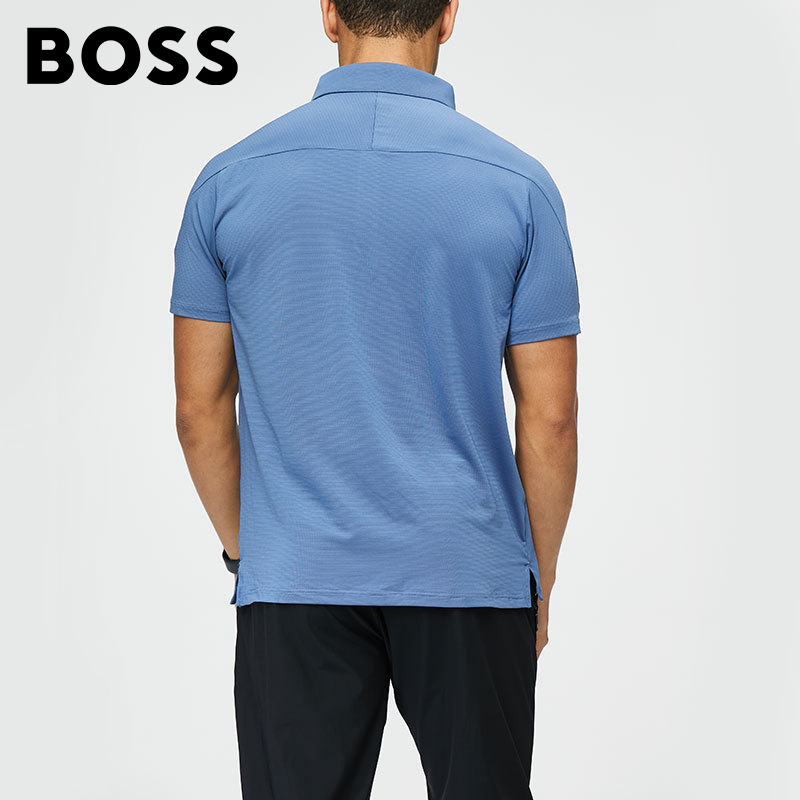 BOSS Men-s Lapel Short Sleeve Quick Dry Polo Shirt