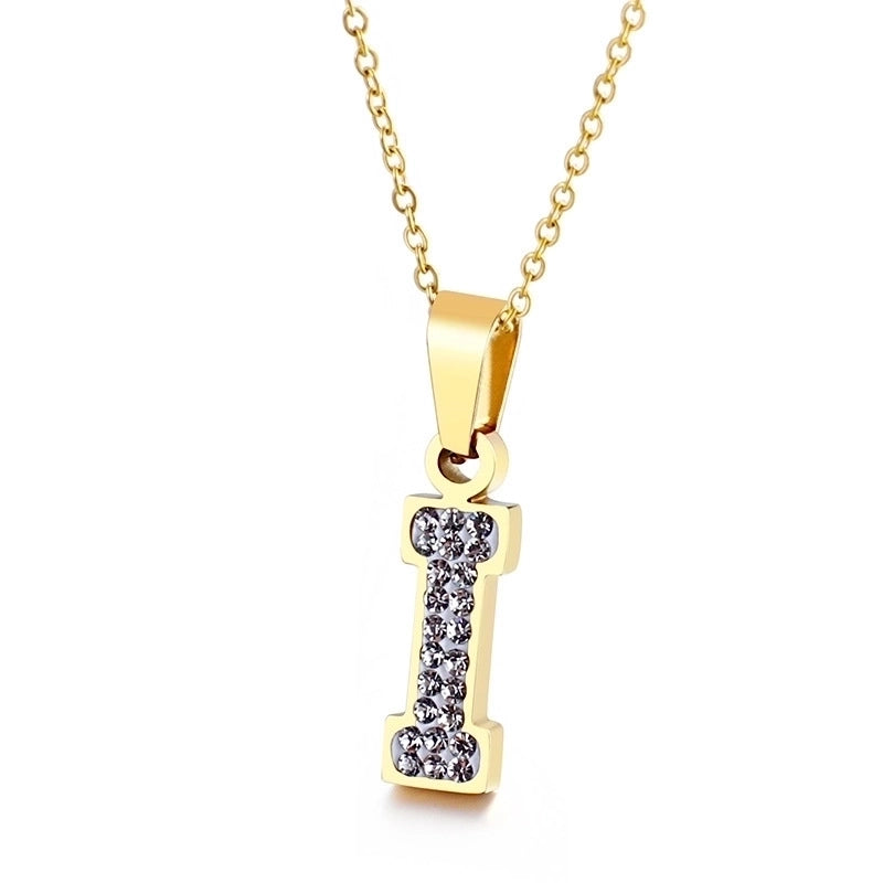 Titanium Steel 18K Gold Plated Fashion Plating Letter Necklace
