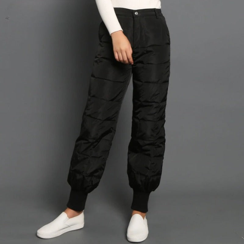 Women High-Waist Thick Duck Down Pants