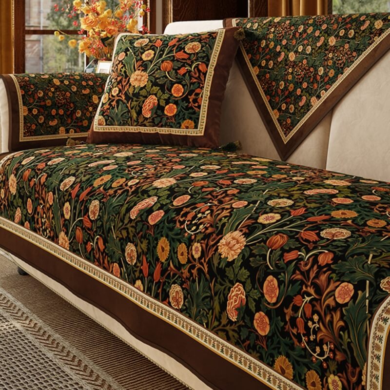 Garden Vintage Luxury Furniture Protective Non-Slip Couch Covers