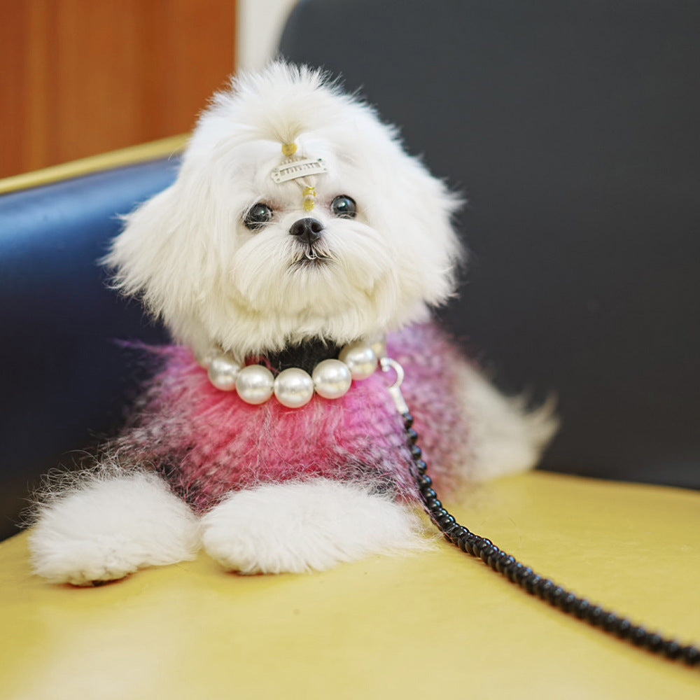 Faux Fur Multicolor Dog Cat Sweater
