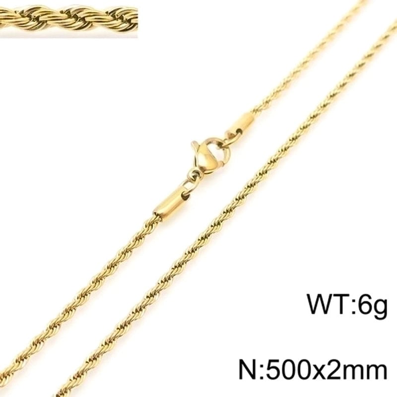 Casual Minimalist Solid Color 304 Stainless Steel 18K Gold Plated Plating Stainless Steel Necklaces
