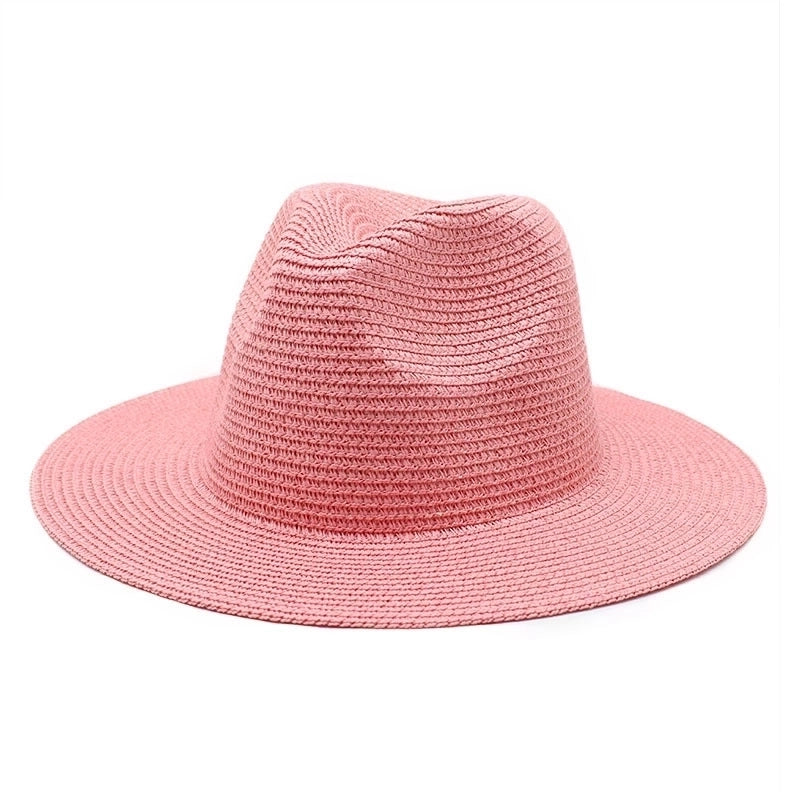 Unisex Minimalist Solid Color Flat Eaves Fedora Hat