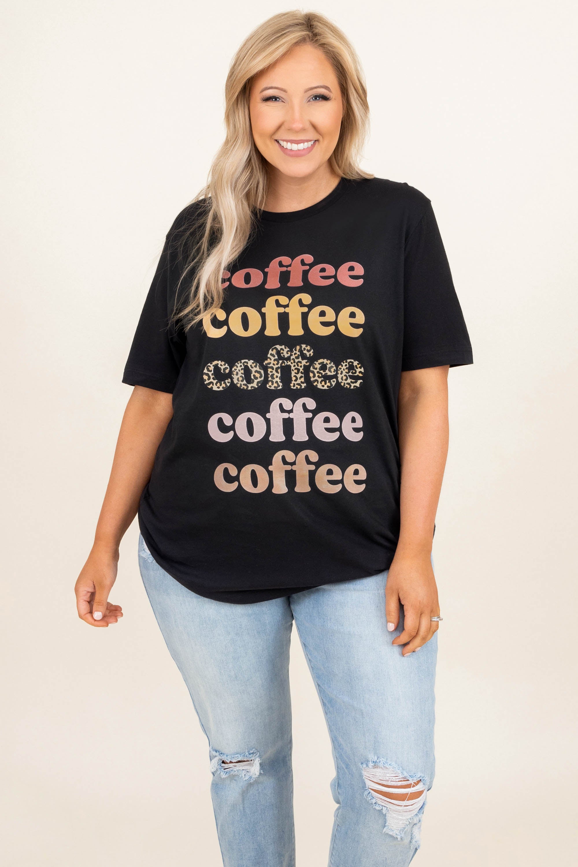 Coffee Lover Tee. Vintage Black