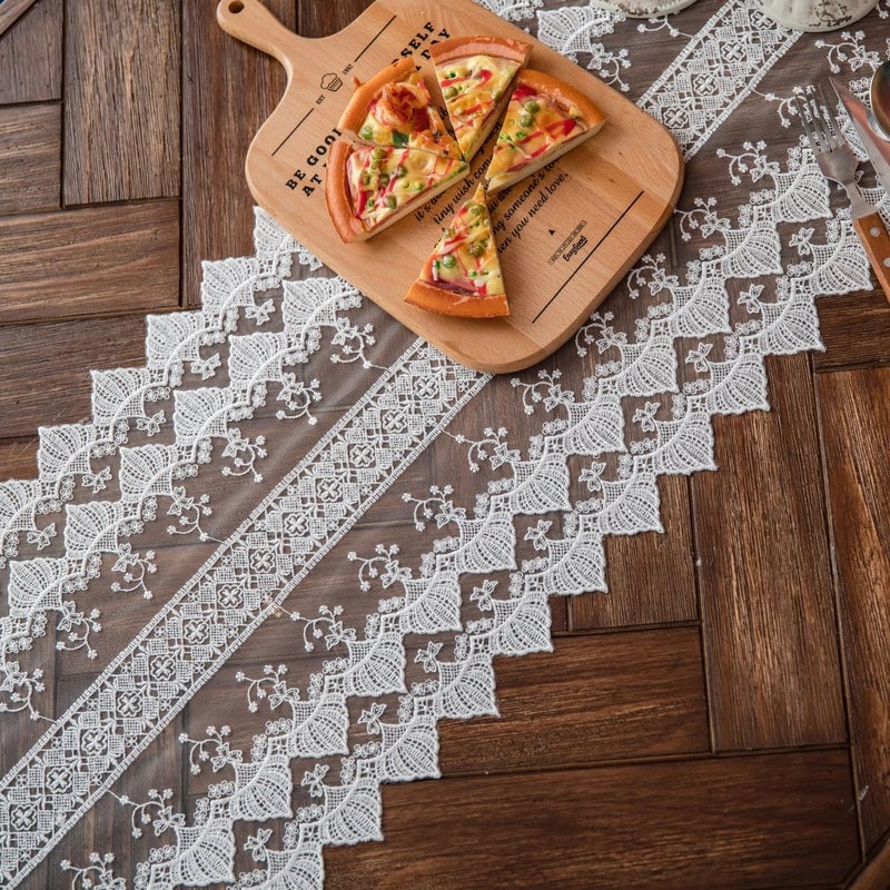 Yi Qiyun Lace Table Runner Dining Table Decoration Coffee Table Long Embroidered Princess Style Shoe Cabinet Hollow