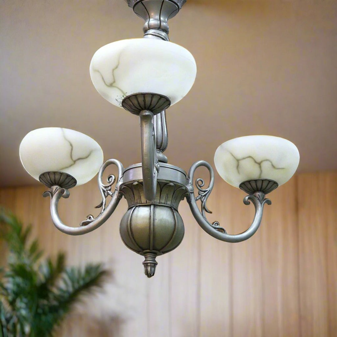 Silver & White Chandelier