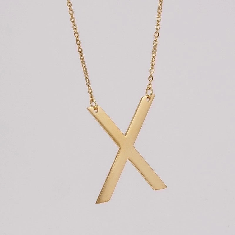 Fashion Letter 304 Stainless Steel 18K Gold Plated Plating Stainless Steel Necklaces