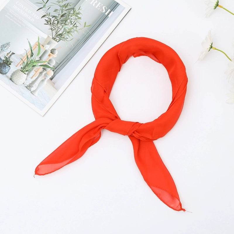 Women's Minimalist Classic Style Solid Color Chiffon Silk Scarf