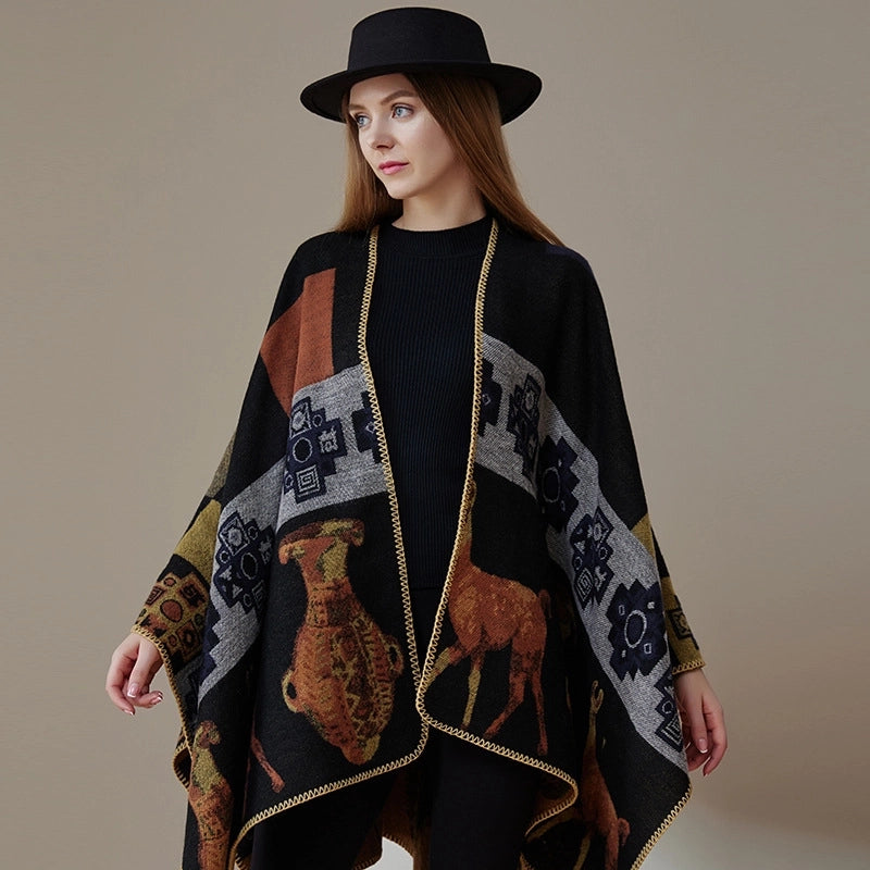 Unisex Ethnic Style Geometric Imitation Cashmere Shawl