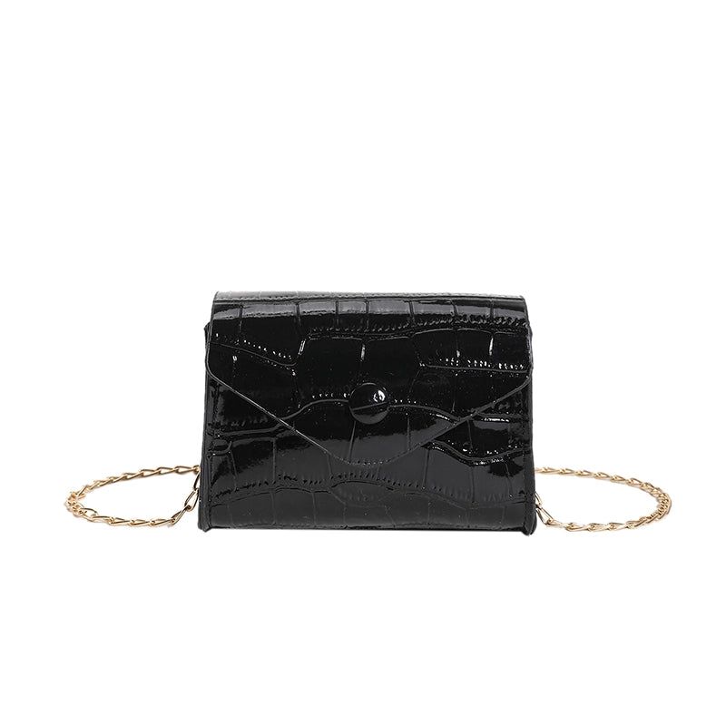Women's Pu Leather Solid Color Classic Style Square Flip Cover Shoulder Bag Crossbody Bag
