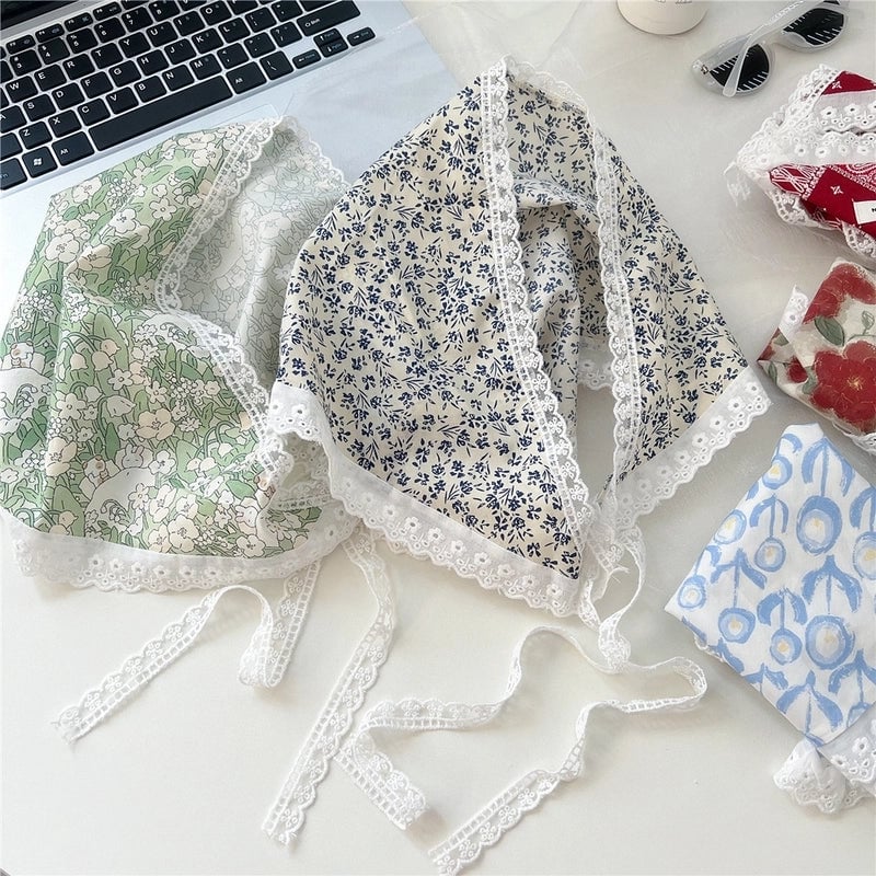 Women's Cute Sweet Lace Cotton And Linen Kerchief