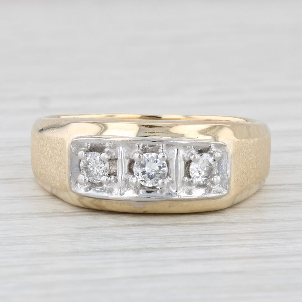 0.15ctw Diamond Ring 14k Yellow Gold Size 8.5 Vintage Wedding Band