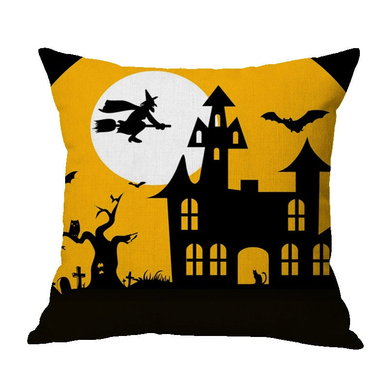 Halloween Punk Skull Linen Pillow Cases Couch & Sofa Decor