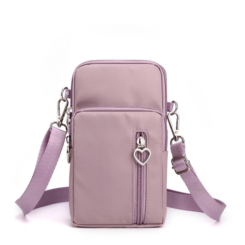 Women'S Nylon Solid Color Fashion Zipper Phone Wallet