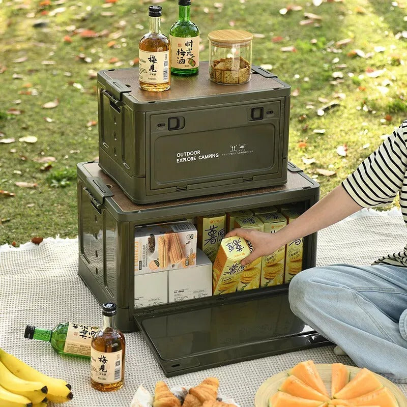 Foldable Outdoor Camping Storage Box. Portable Picnic Folding Box With Large Capacity. Organize Your Home & Car