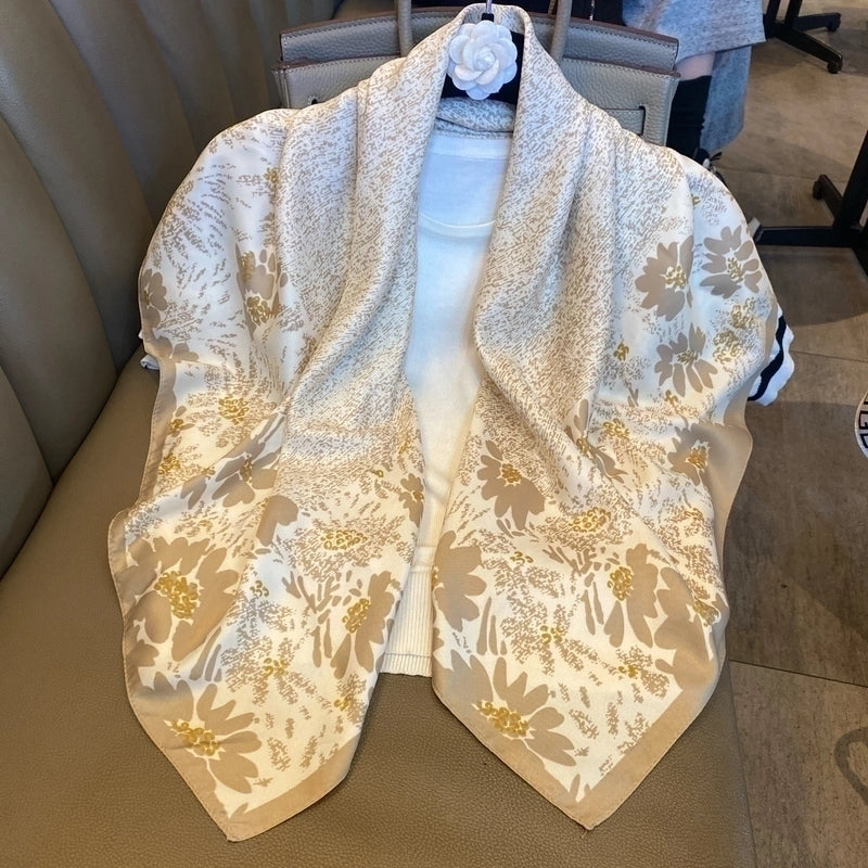 Women's Minimalist Color Block Polyester Printing Scarf