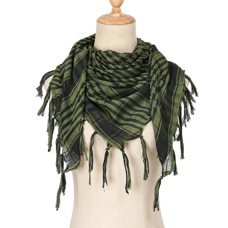 Unisex Classic Style Lattice Polyester Scarf Kerchief