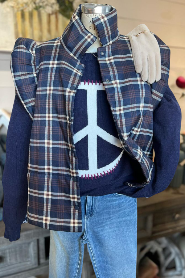 Classic Plaid Vest Cotton Jacket