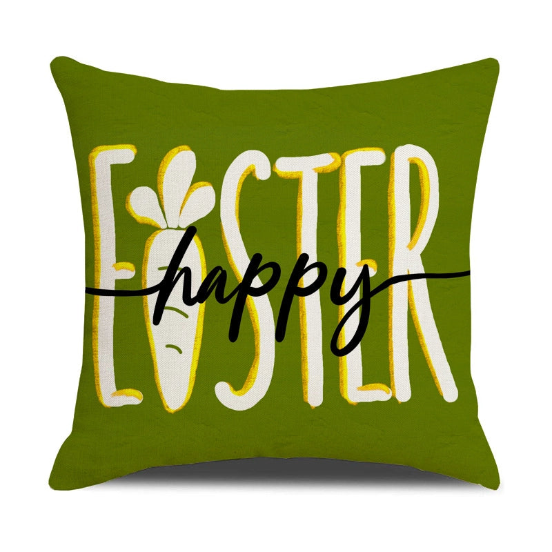 Easter Elegant Lady Minimalist Letter Linen Pillow Cases Couch & Sofa Decor