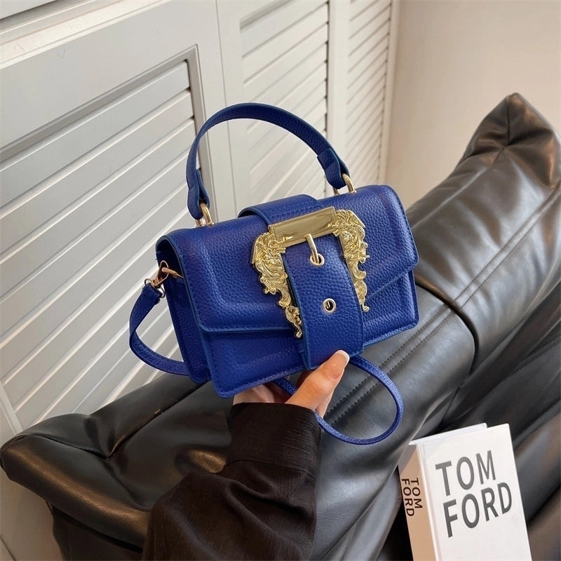 Women's Medium Pu Leather Solid Color Streetwear Square Magnetic Buckle Shoulder Bag Handbag Crossbody Bag