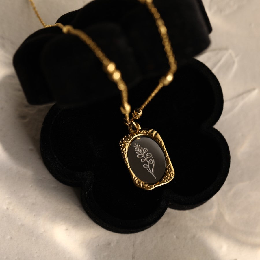 Vintage Retro Rose Flower Titanium Steel Necklaces