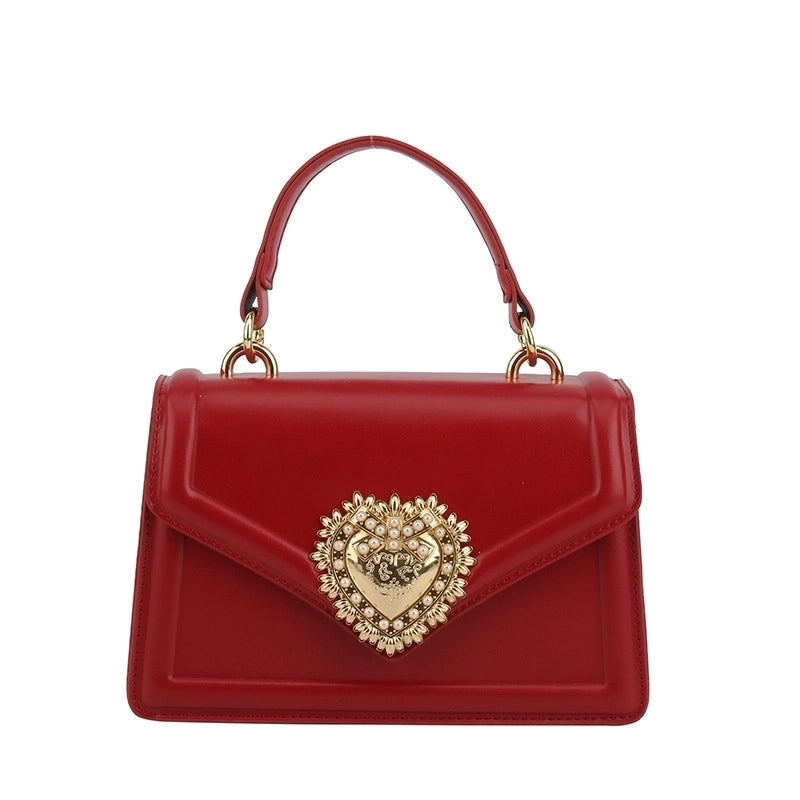 Women's Small All Seasons Pu Leather Solid Color Classic Style Square Magnetic Buckle Handbag