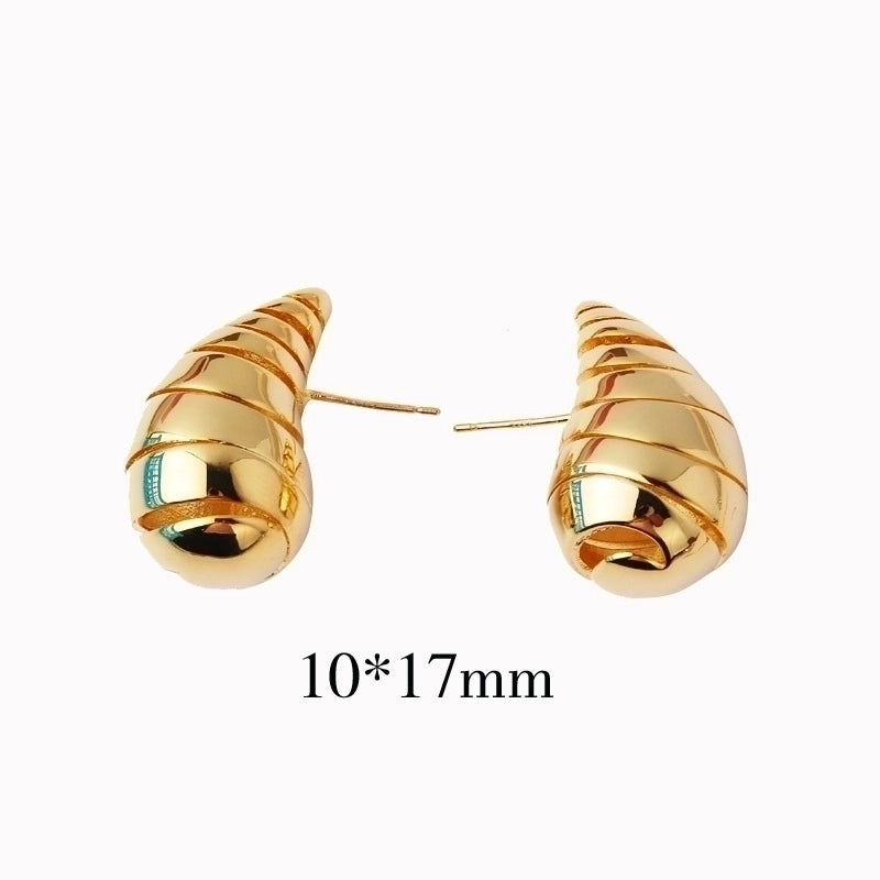 1 Pair Basic Minimalist Geometric Plating Copper Ear Studs
