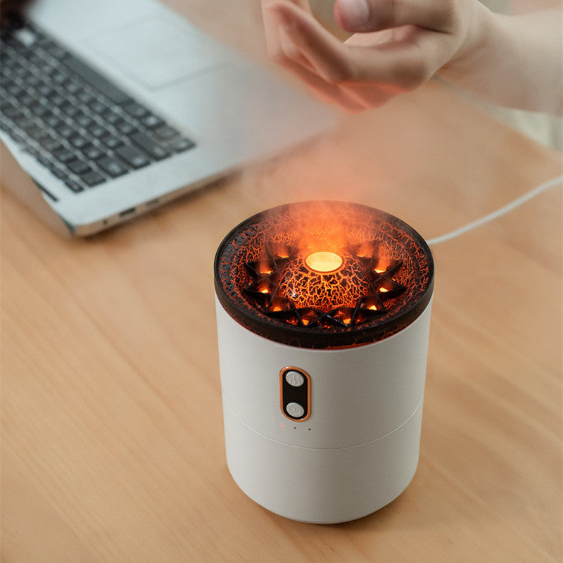 New creative ultrasonic essential oil humidifier. Volcano aromatherapy