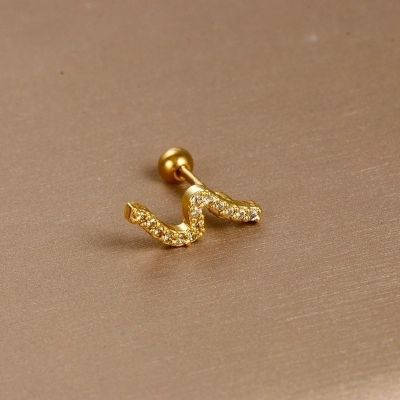 1 Piece Sweet Minimalist Flower Plating Inlay Titanium Steel Zircon Ear Studs