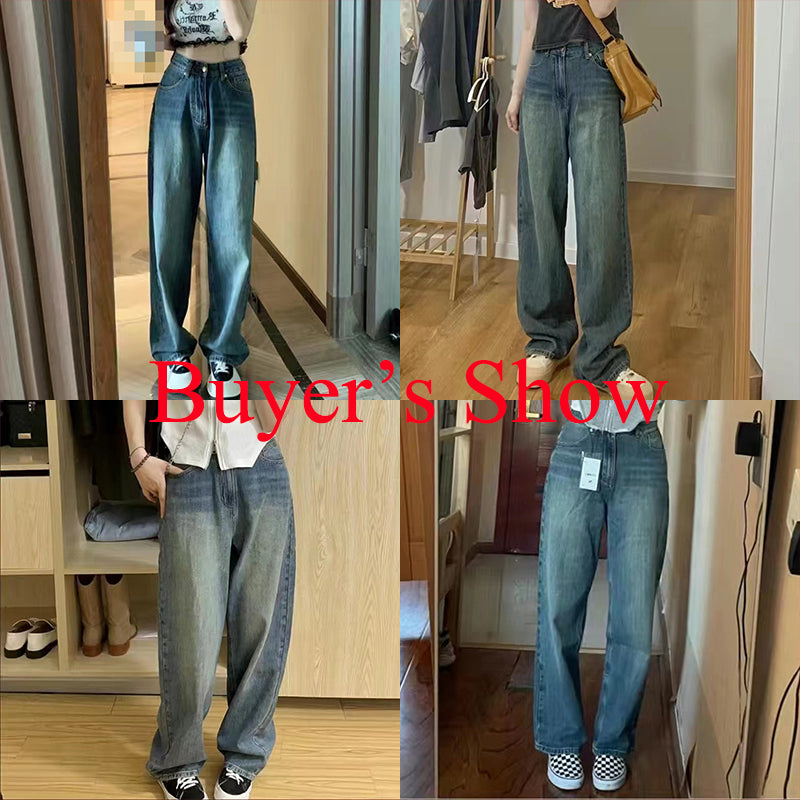 Vintage Wide Leg Cargo Jeans For Women