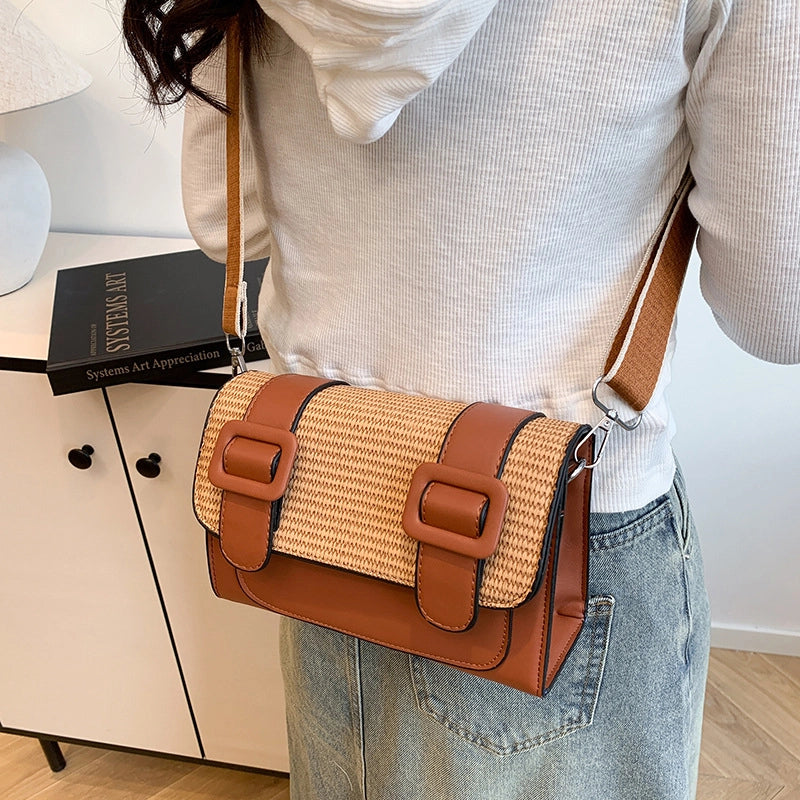 Women's Medium Pu Leather Solid Color Classic Style Streetwear Square Flip Cover Crossbody Bag