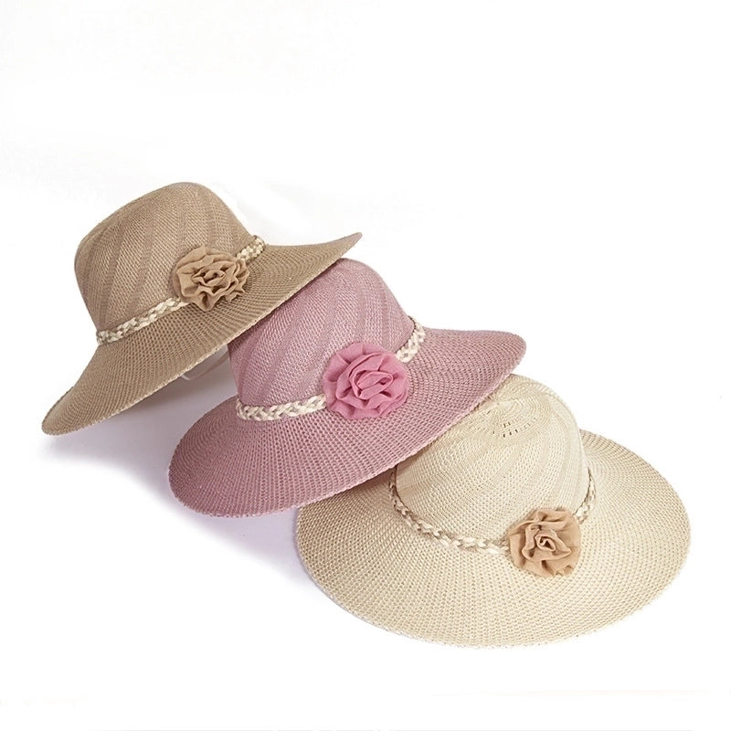 Women's Minimalist Flower Big Eaves Straw Hat