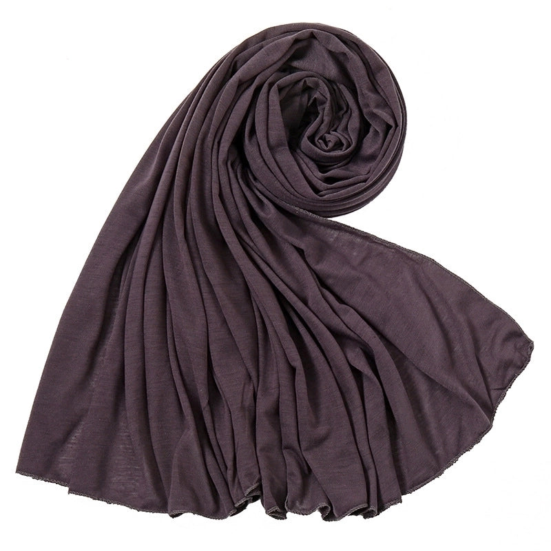 Women's Minimalist Solid Color Mercerized Cotton Winter Scarves