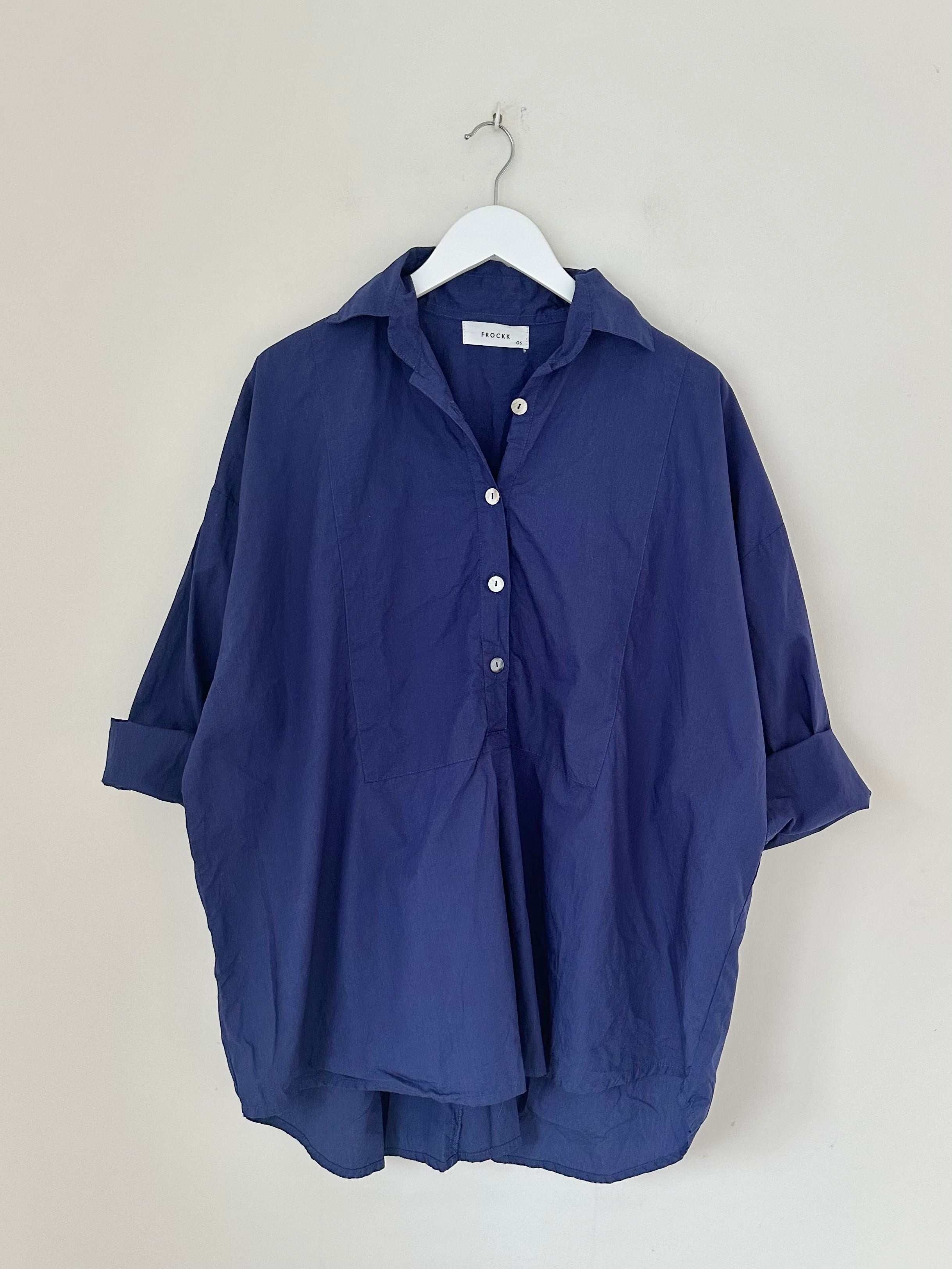 megan shirt - blue dusk cotton